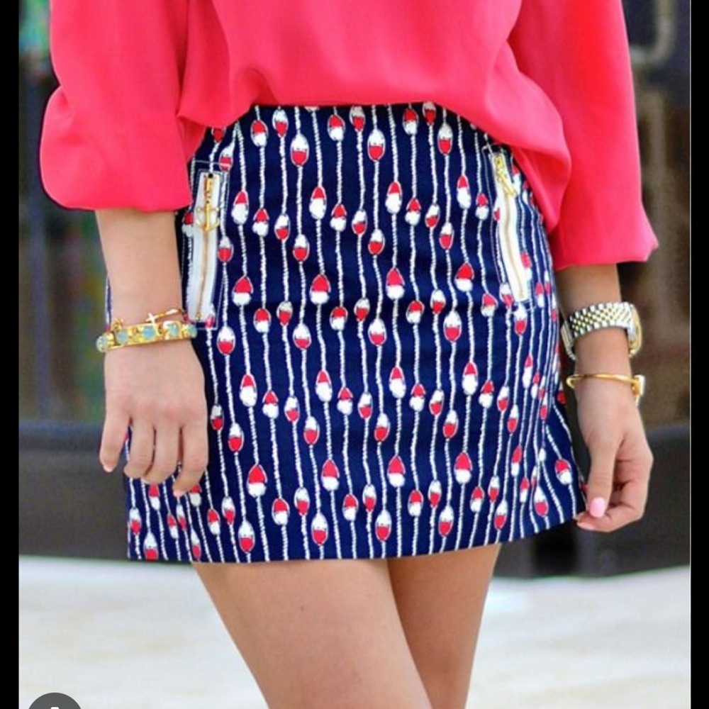 Lilly Pulitzer Navy and Red Mini Skirt
